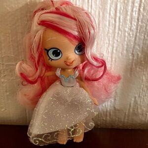 Shopkins Shoppies Bridie Wedding Party Doll PVC Moose Pink Hair Blue Eyes